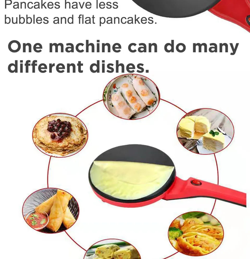 NEW 2026 Electric Crepe Maker Pizza Pancake Machine Non-Stick Griddle Baking Pan Cake Machine Kitchen Appliance Cooking Tool