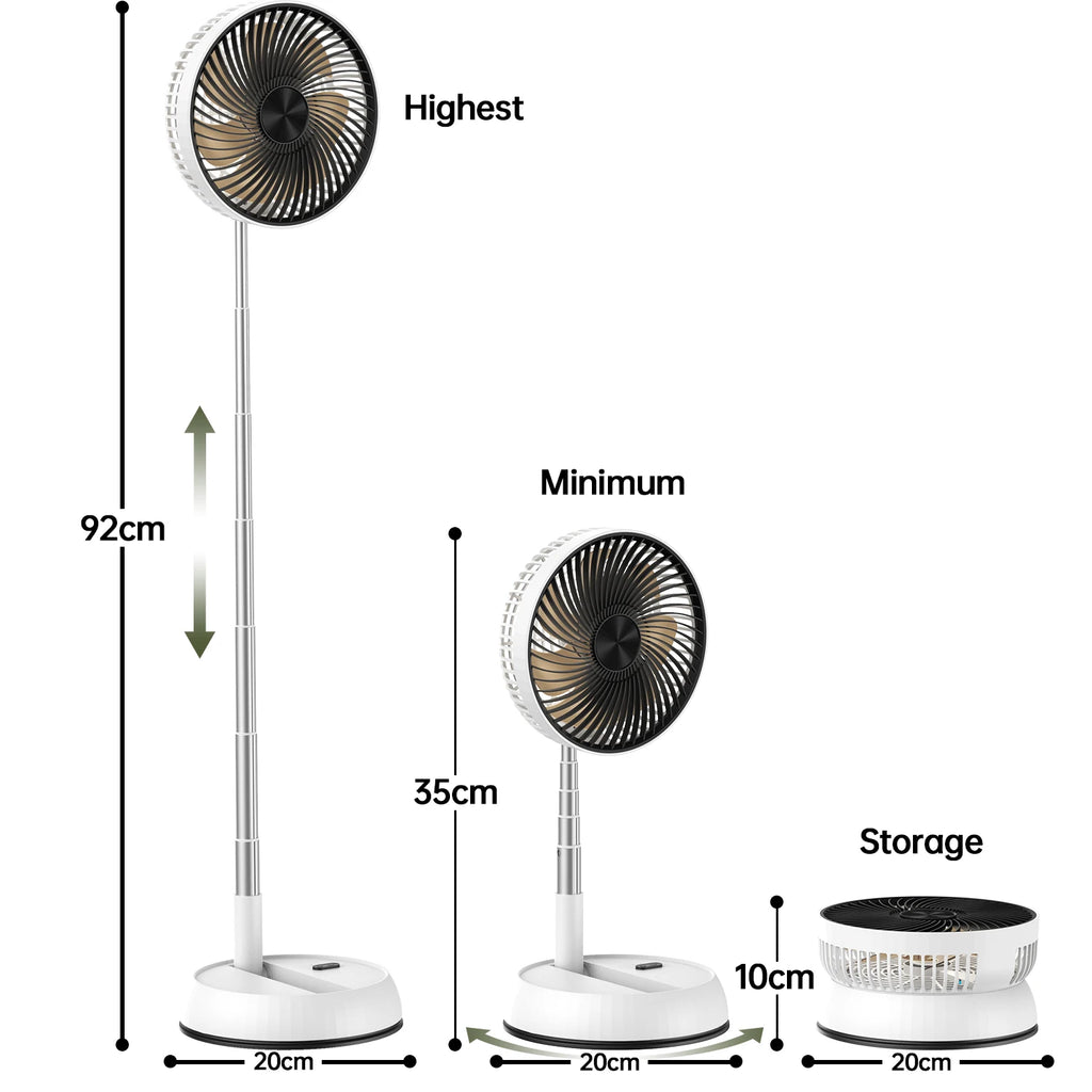 Portable Oscillating Standing Fan with Remote Controller Foldable