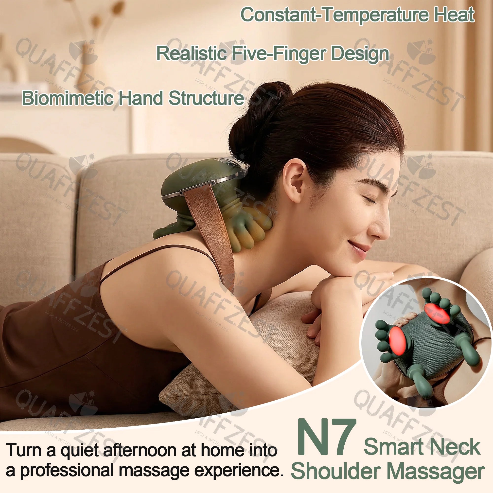 Bionic Finger Neck Shoulder Massager Wireless Neck Cervical Trapezius Kneading Massage Shawl Brushless Motor Neck massager
