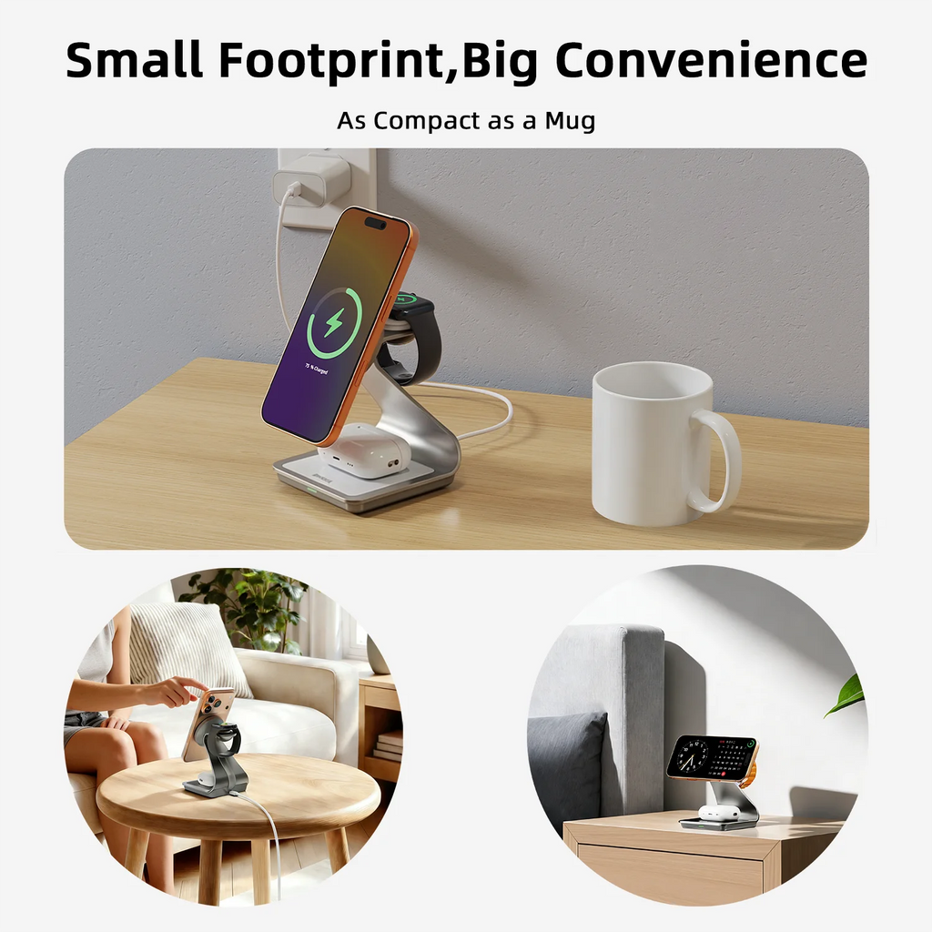 Magnetic 3 in 1 Wireless Charger for iPhone 17/16/15/13/14/12 30W Wireless Charging Station for Apple Watch/AirPods Pro