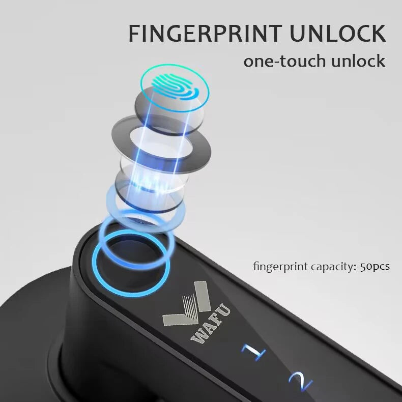 Phantom Password Fingerprint  Smart Management APP Handle  Door Lock for Home Office Hotel Multiple Unlocks way