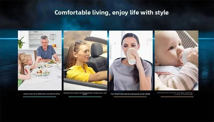 Portable Smart Cooling and Heating Cup with Temperature Display 2-in-1 Cup