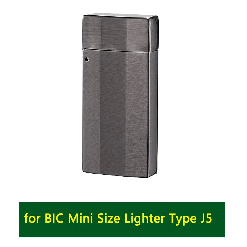 Metal Lighter Case Cover Holder Pouches for BIC Mini Size j5 Full j6 - Zinc Alloy Vintage Flip Case Protective Holder Accessory
