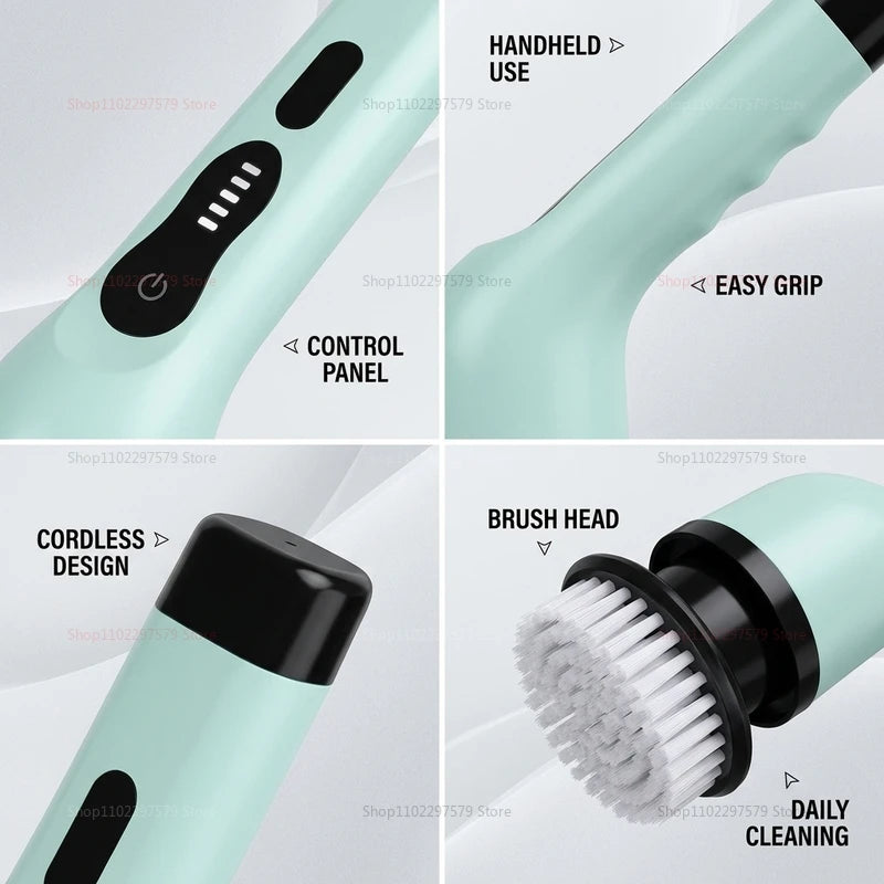 2026 Wireless Electric Cleaning Brush Multipurpose Rotating Cleaner for Bathroom Kitchen Windows Car Auto Household Dishwasher