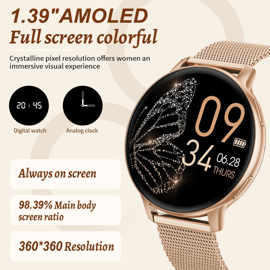 Smart Watch Women Fashion Watches Custom Dial Sport Fitness Health Tracker Smartwatch for Android IOS 2026