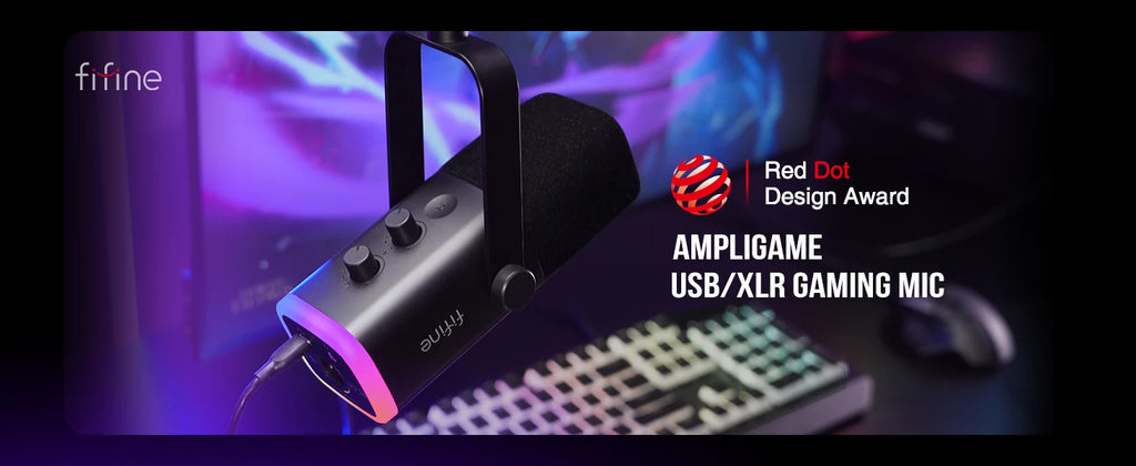 Dynamic Microphone with RGB Control/Headphone jack/Mute,MIC for PC Gaming Recording Streaming