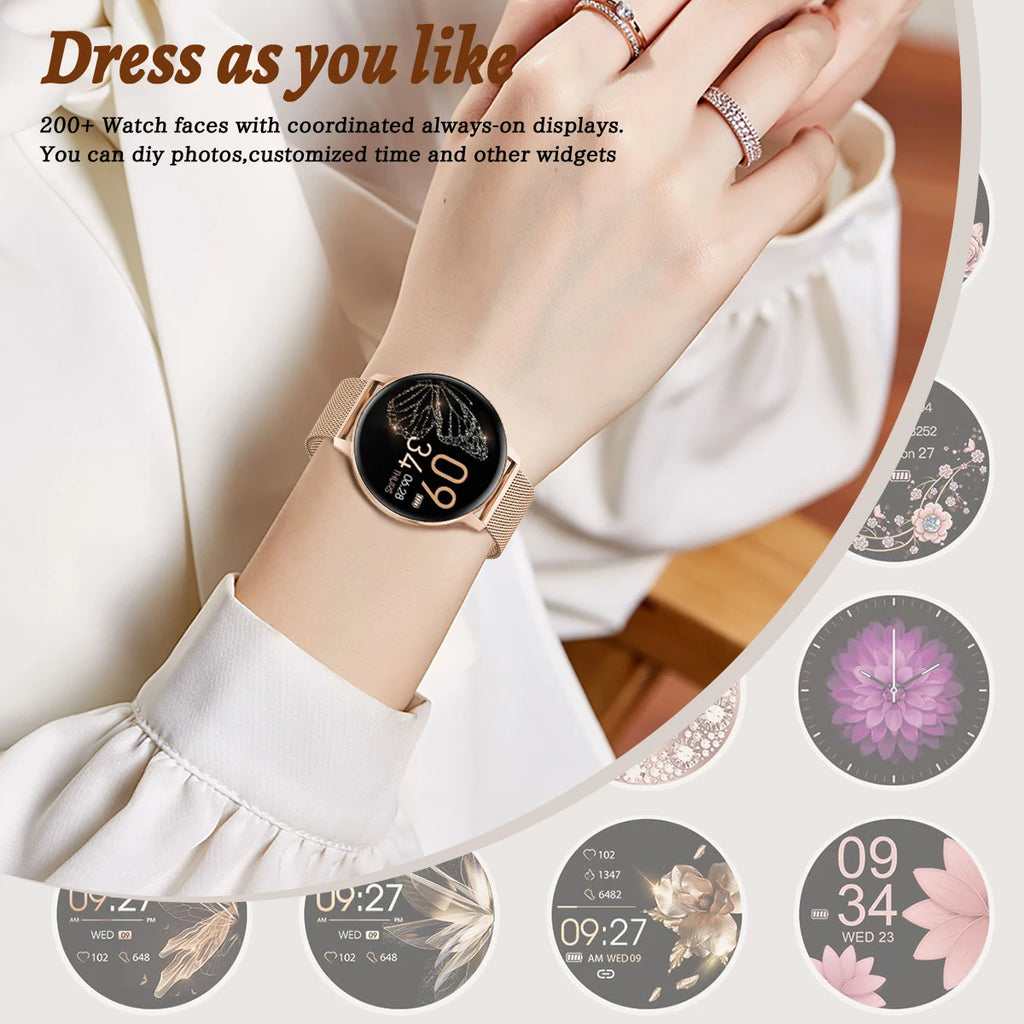 Smart Watch Women Fashion Watches Custom Dial Sport Fitness Health Tracker Smartwatch for Android IOS 2026