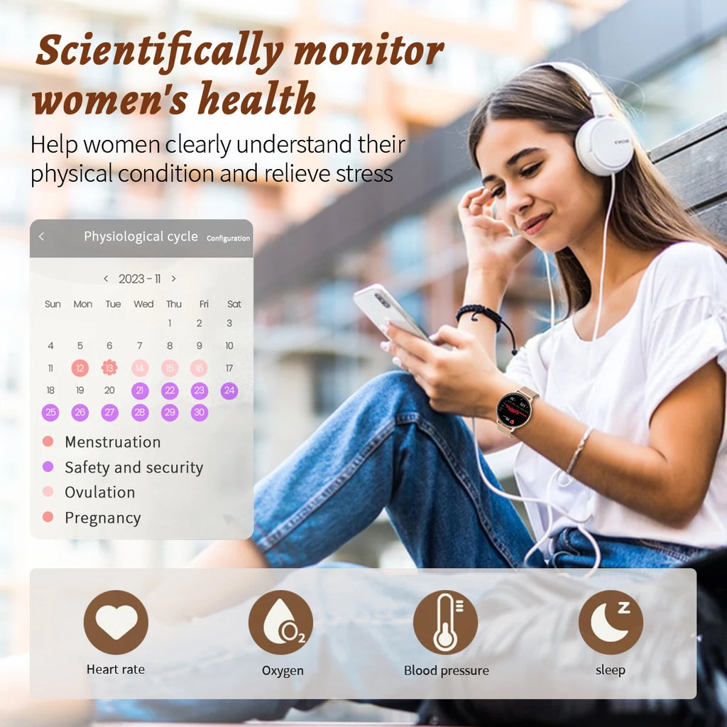 Smart Watch Women Fashion Watches Custom Dial Sport Fitness Health Tracker Smartwatch for Android IOS 2026