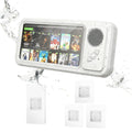 Shower Phone Holder with Wireless Bluetooth Speaker Waterproof Shower Phone Case Wall Mounted Stand for Bathroom Mirror
