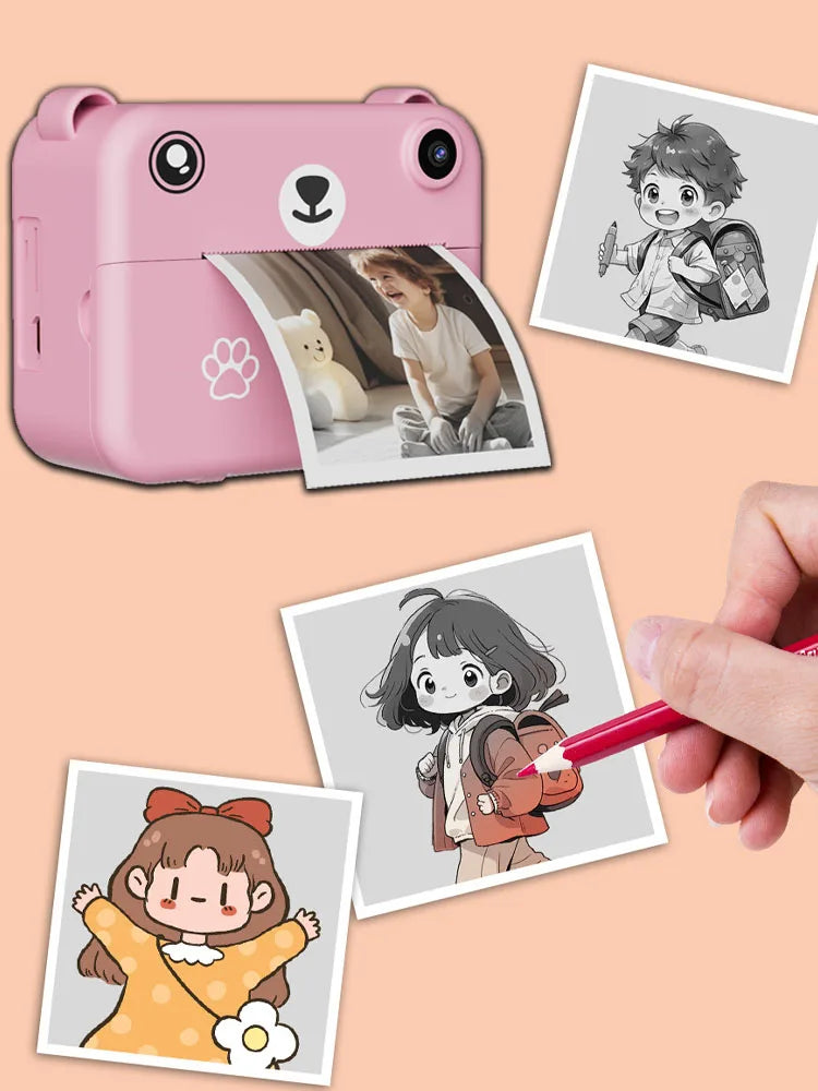 Digital Children Camera Photography Instant Print Photo 1080P HD Video Recorder Mini Thermal Printer