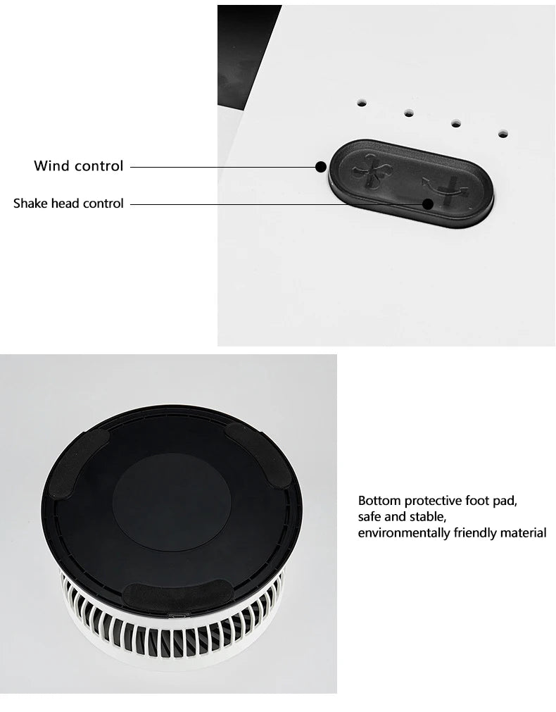 Portable Oscillating Standing Fan with Remote Controller Foldable