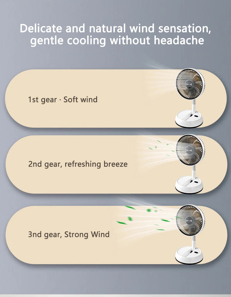 Portable Oscillating Standing Fan with Remote Controller Foldable