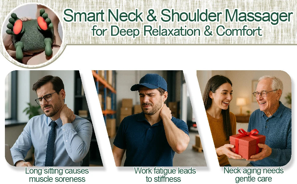 Bionic Finger Neck Shoulder Massager Wireless Neck Cervical Trapezius Kneading Massage Shawl Brushless Motor Neck massager