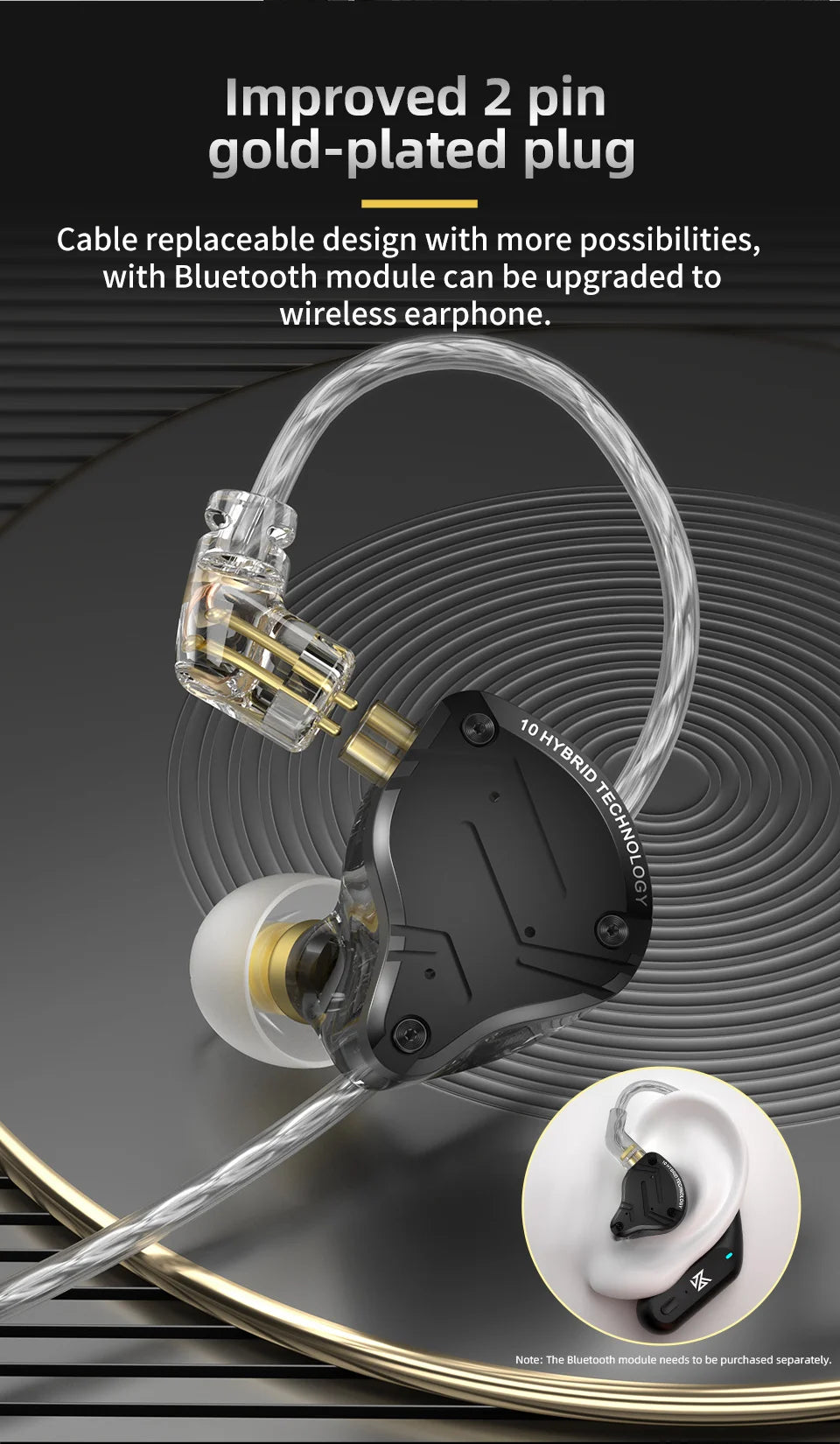 Hybrid In-ear Earphone Sport Noise Cancelling Headset PRO