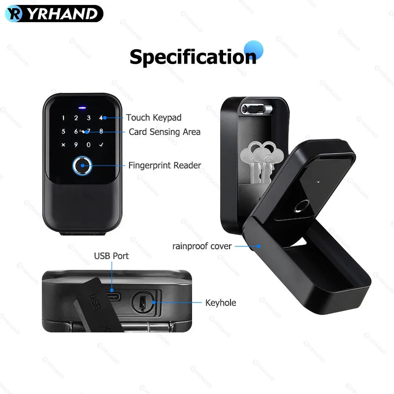 Smartkey Lock Box Home Key Wireless Smart-lock Box Electronic Key Box App Digital Code Bluetooth Key Safe Padlock for Host
