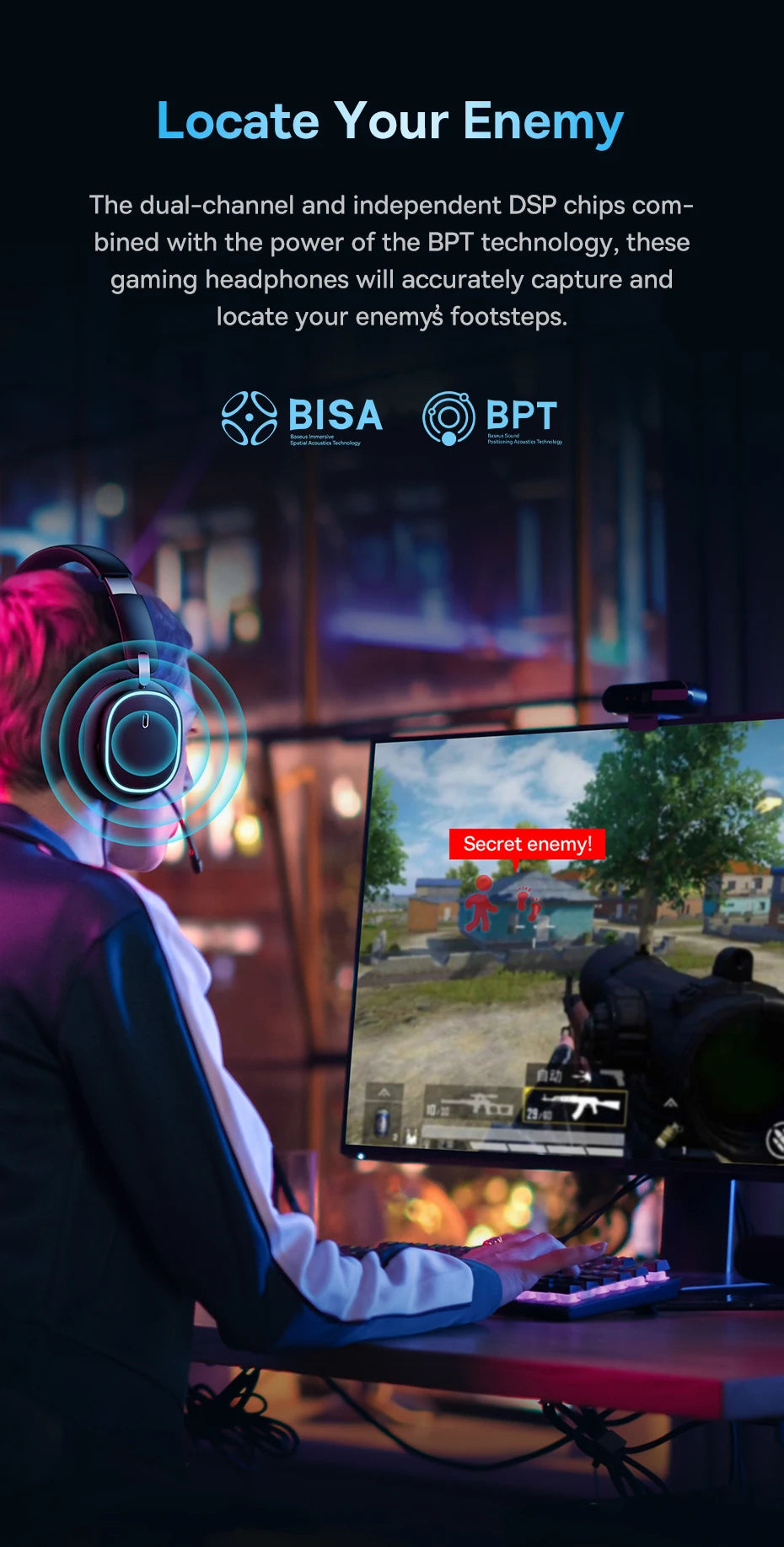 Gaming Wireless Headphone with Mic Over-Ear
