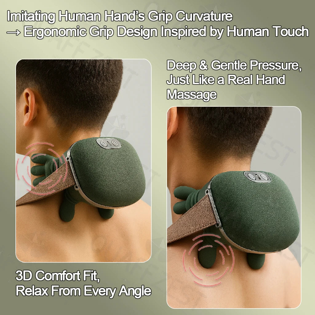 Bionic Finger Neck Shoulder Massager Wireless Neck Cervical Trapezius Kneading Massage Shawl Brushless Motor Neck massager