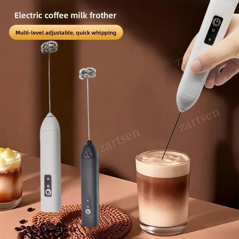 Wireless Milk Frother Electric Handheld Blender Stainless Steel Mini Coffee Maker Whisk Mixer For Coffee Cappuccino Cream