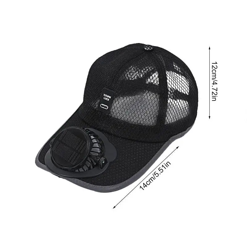 Sunhat with Solar Fan Outdoor Sun Protection Hat USB Rechargeable Fan
