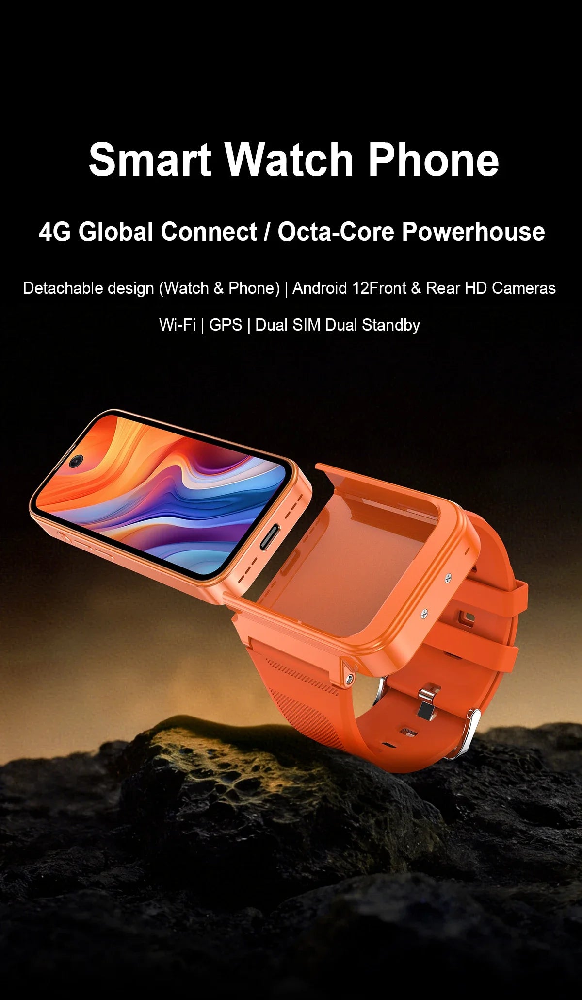 4G Smartwatch Phone GPS. Dual SIM. Touch Screen