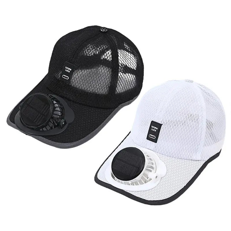 Sunhat with Solar Fan Outdoor Sun Protection Hat USB Rechargeable Fan