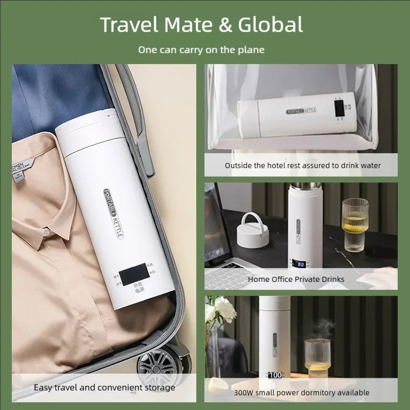 Electric Kettles Portable Tea Coffee Kettle Travel Boil Water Thermal Cup Anti-Scald Water Bottle