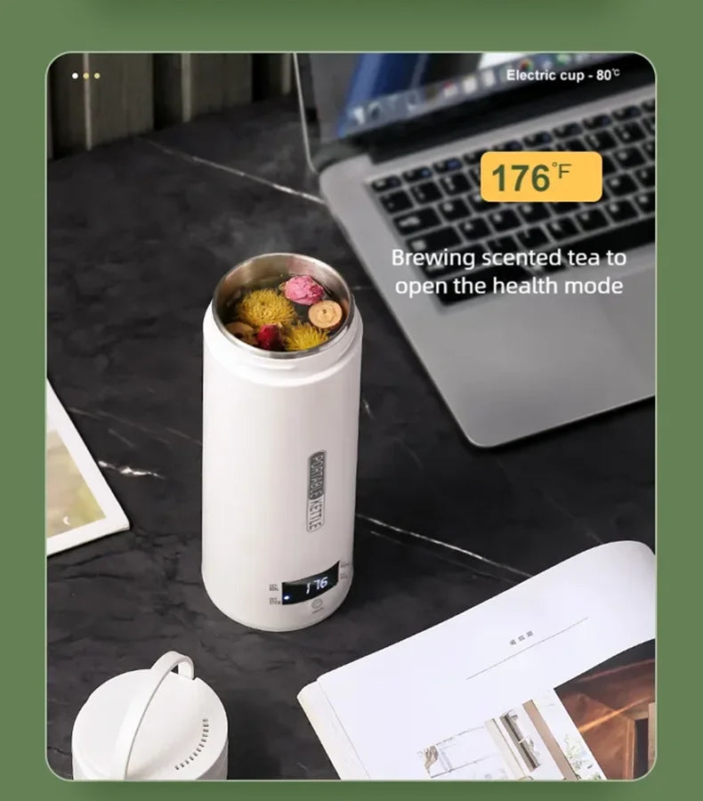 Electric Kettles Portable Tea Coffee Kettle Travel Boil Water Thermal Cup Anti-Scald Water Bottle