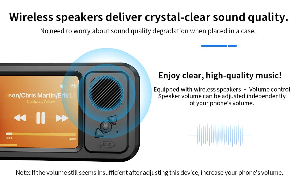 Shower Phone Holder with Wireless Bluetooth Speaker Waterproof Shower Phone Case Wall Mounted Stand for Bathroom Mirror