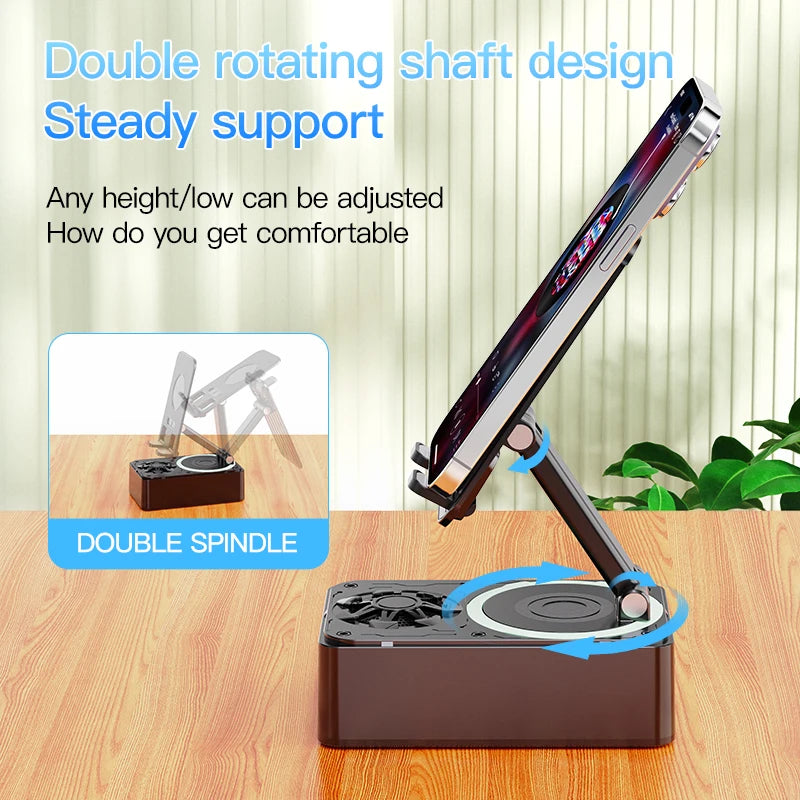3-in-1 Bluetooth Speaker Phone Power Bank Foldable Wireless Speaker Phone Stand with Anti-Slip Pads For Video Meeting Live