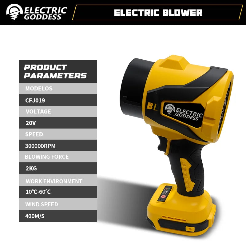 Electric Air Blower Leaf Fan Handheld Super Strong Wind Jet Blower