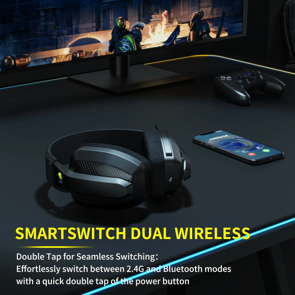 Wireless Gaming Headset with Mic for PS5 PS4 PC Mac Playstation Bluetooth Gaming Headset with Microphone