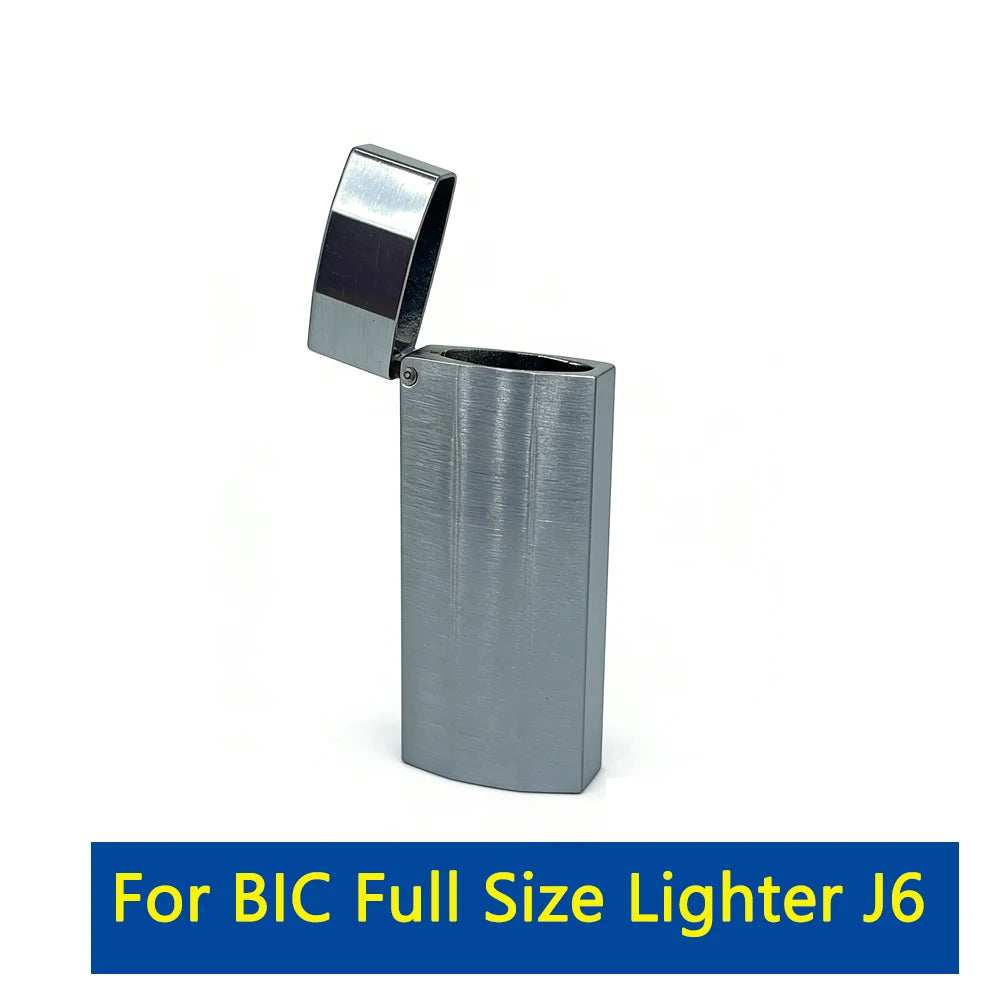 Metal Lighter Case Cover Holder Pouches for BIC Mini Size j5 Full j6 - Zinc Alloy Vintage Flip Case Protective Holder Accessory