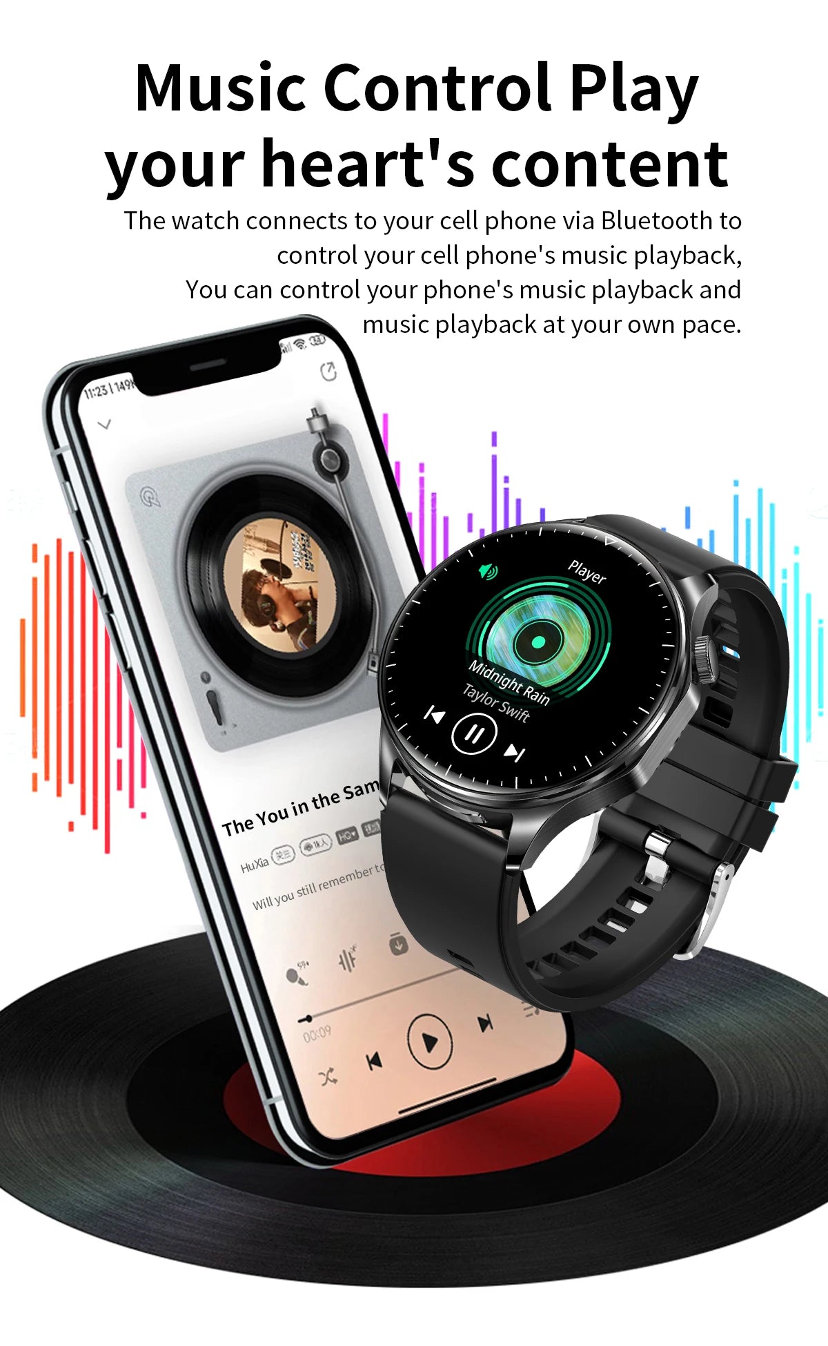 2-in-1 Smart Watch & Wireless Earbuds – Fitness Tracker with Bluetooth Music