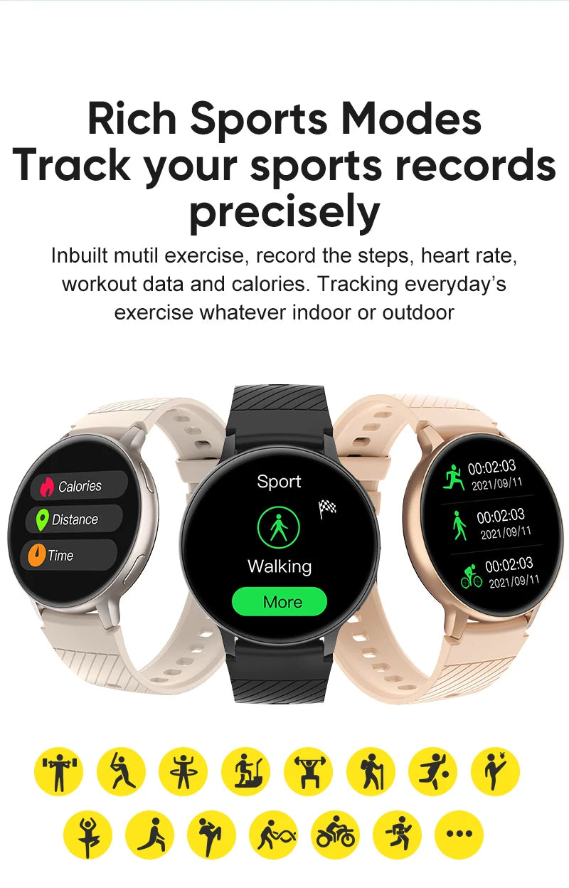 Smart Watch Women Fashion Watches Custom Dial Sport Fitness Health Tracker Smartwatch for Android IOS 2026