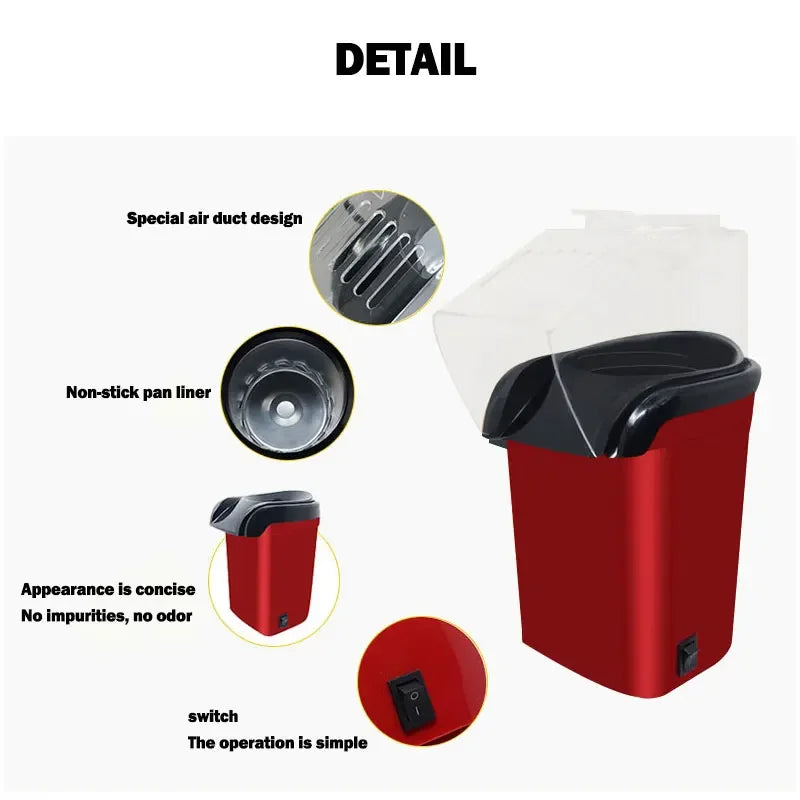 Fully Automatic Popcorn Machine For Home Kitchen Popcorn Makers Mini Popcorn Electric Household Appliance Machine