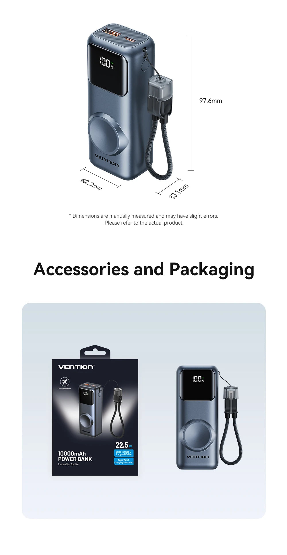 10000mAh Mini Power Bank 22.5W Fast Charging