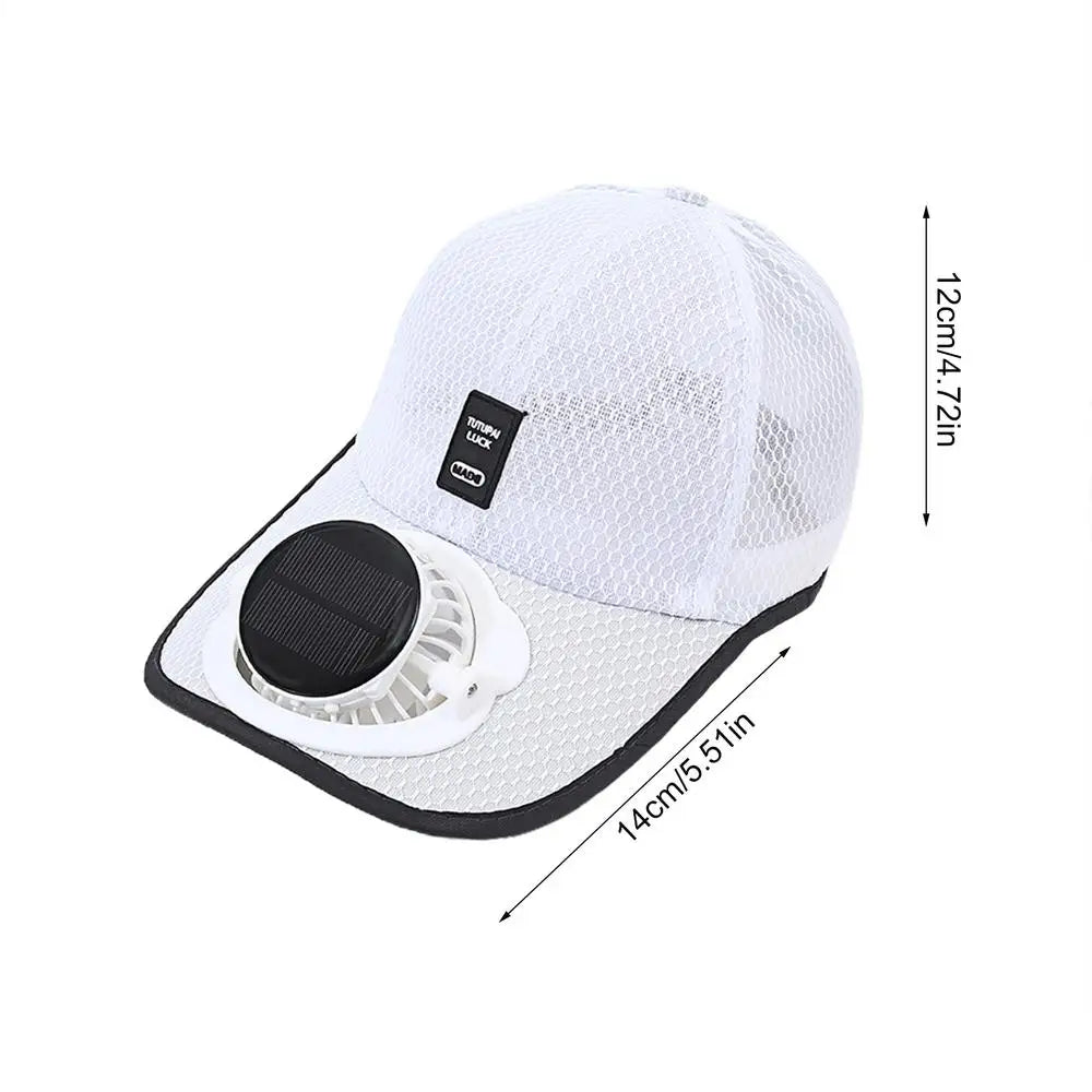 Sunhat with Solar Fan Outdoor Sun Protection Hat USB Rechargeable Fan