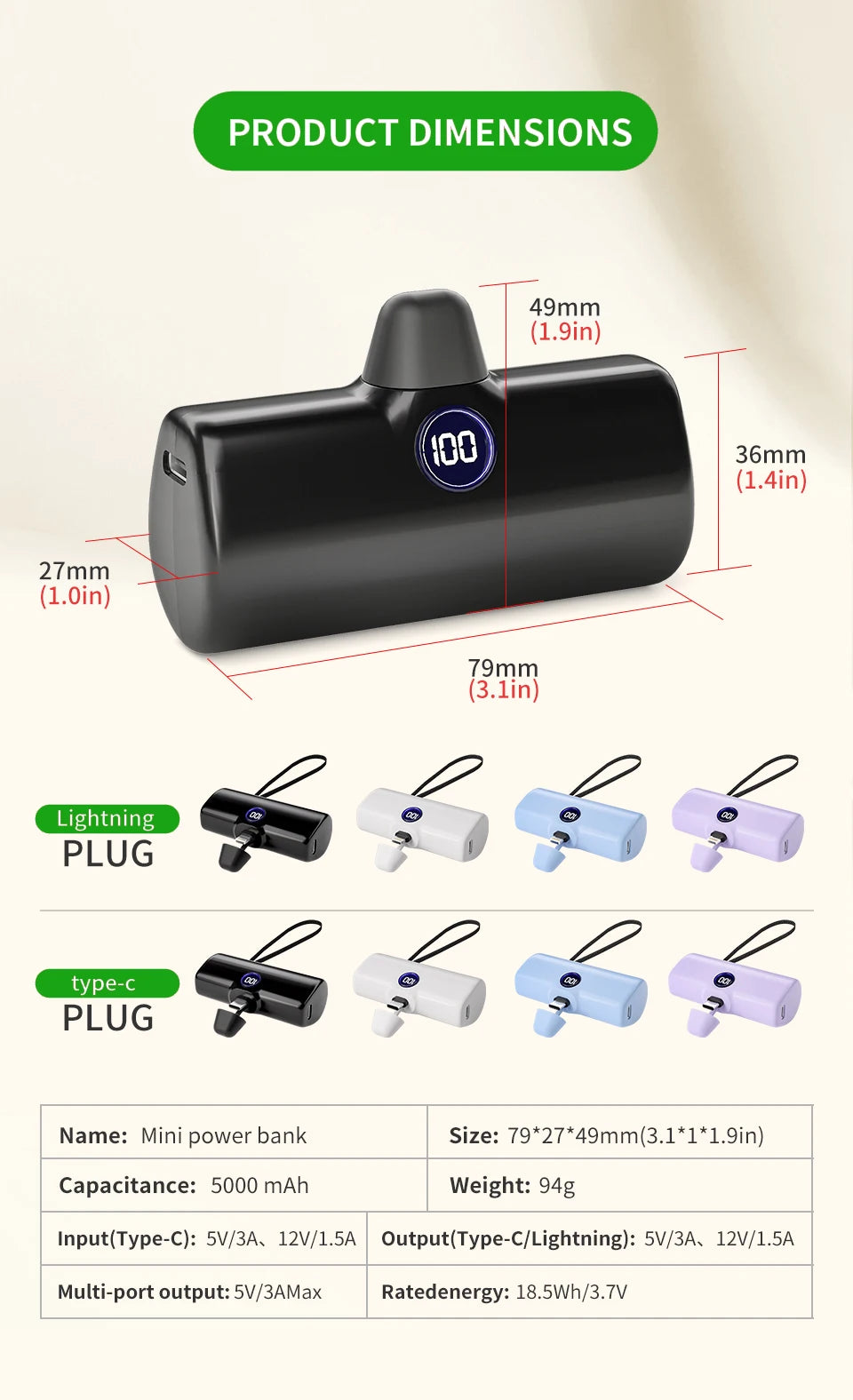 Fast Charging Power Bank Portable Charger .External Battery