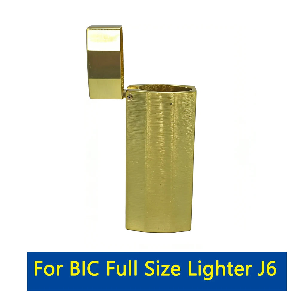 Metal Lighter Case Cover Holder Pouches for BIC Mini Size j5 Full j6 - Zinc Alloy Vintage Flip Case Protective Holder Accessory