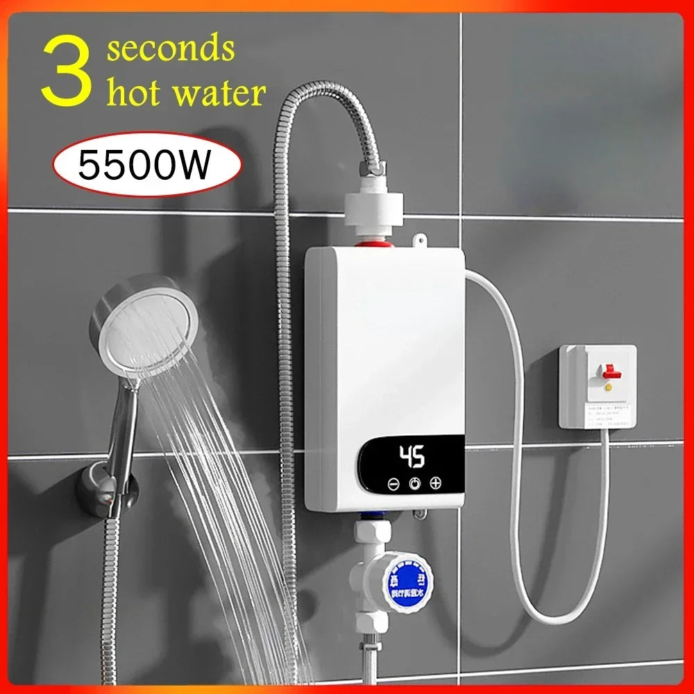 INSTANT Water Heater Portable Electric Heaters for Bathroom Hot Water Shower and Home Kitchen Heating