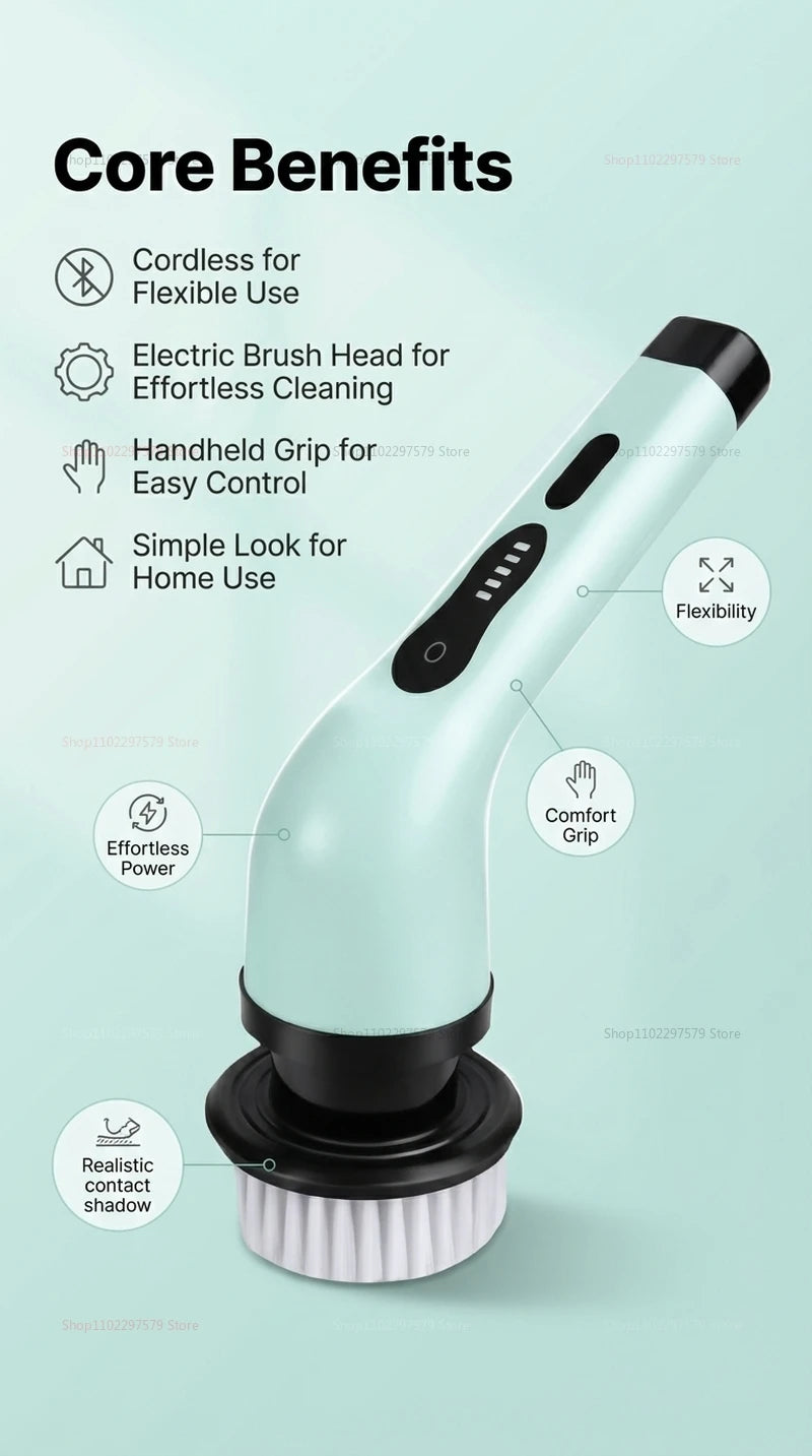 2026 Wireless Electric Cleaning Brush Multipurpose Rotating Cleaner for Bathroom Kitchen Windows Car Auto Household Dishwasher