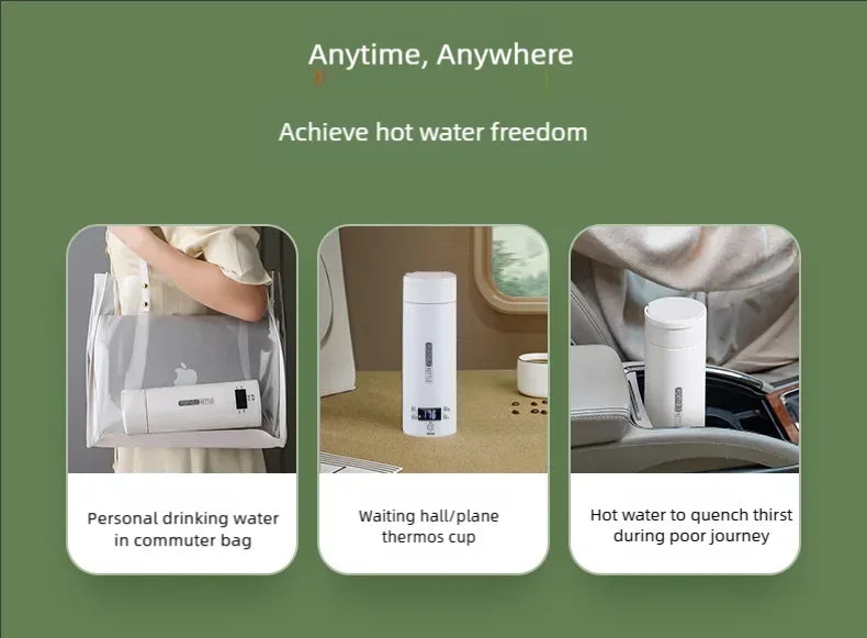 Electric Kettles Portable Tea Coffee Kettle Travel Boil Water Thermal Cup Anti-Scald Water Bottle