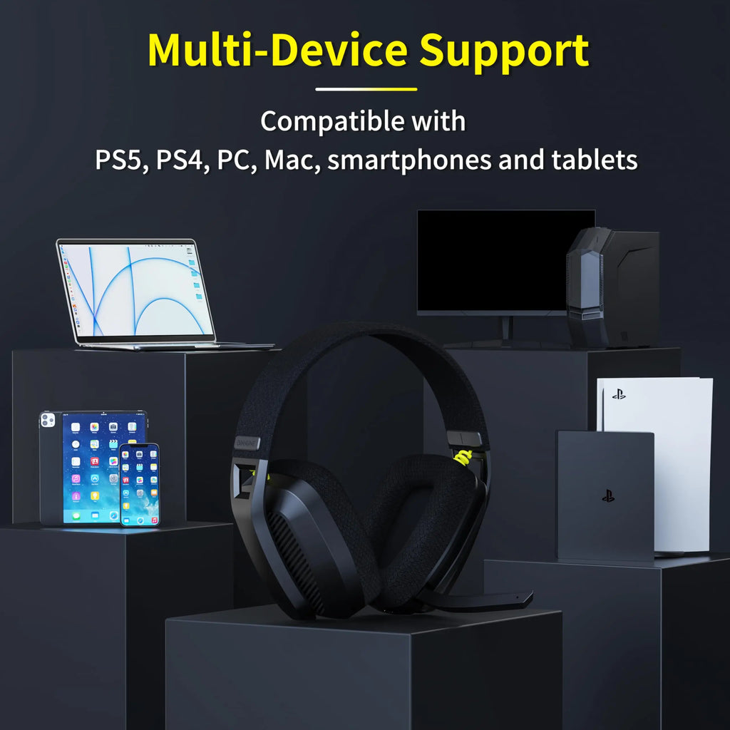 Wireless Gaming Headset with Mic for PS5 PS4 PC Mac Playstation Bluetooth Gaming Headset with Microphone