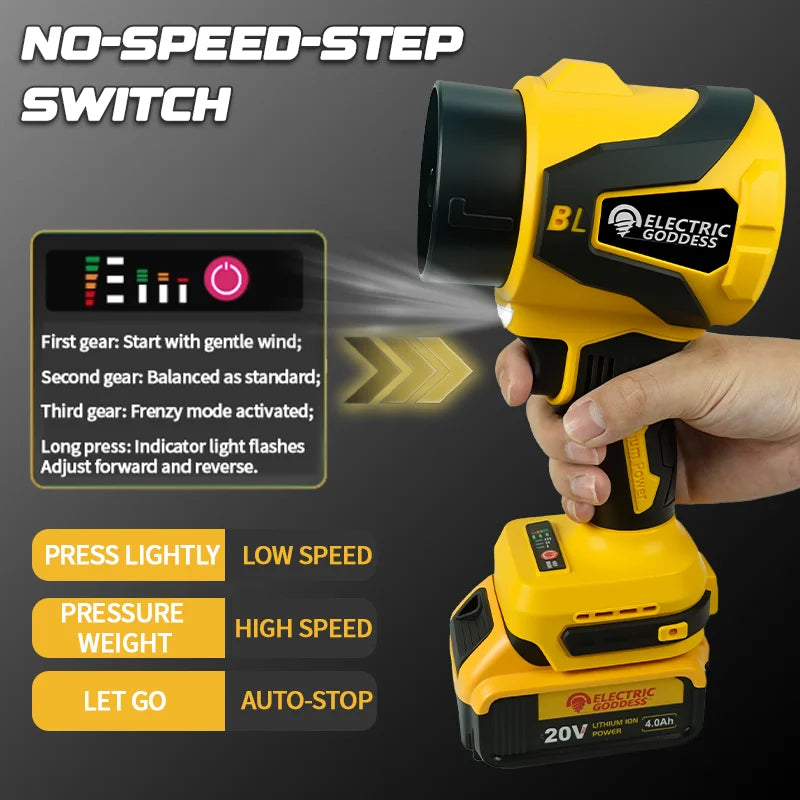 Electric Air Blower Leaf Fan Handheld Super Strong Wind Jet Blower