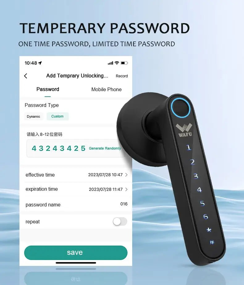 Phantom Password Fingerprint  Smart Management APP Handle  Door Lock for Home Office Hotel Multiple Unlocks way