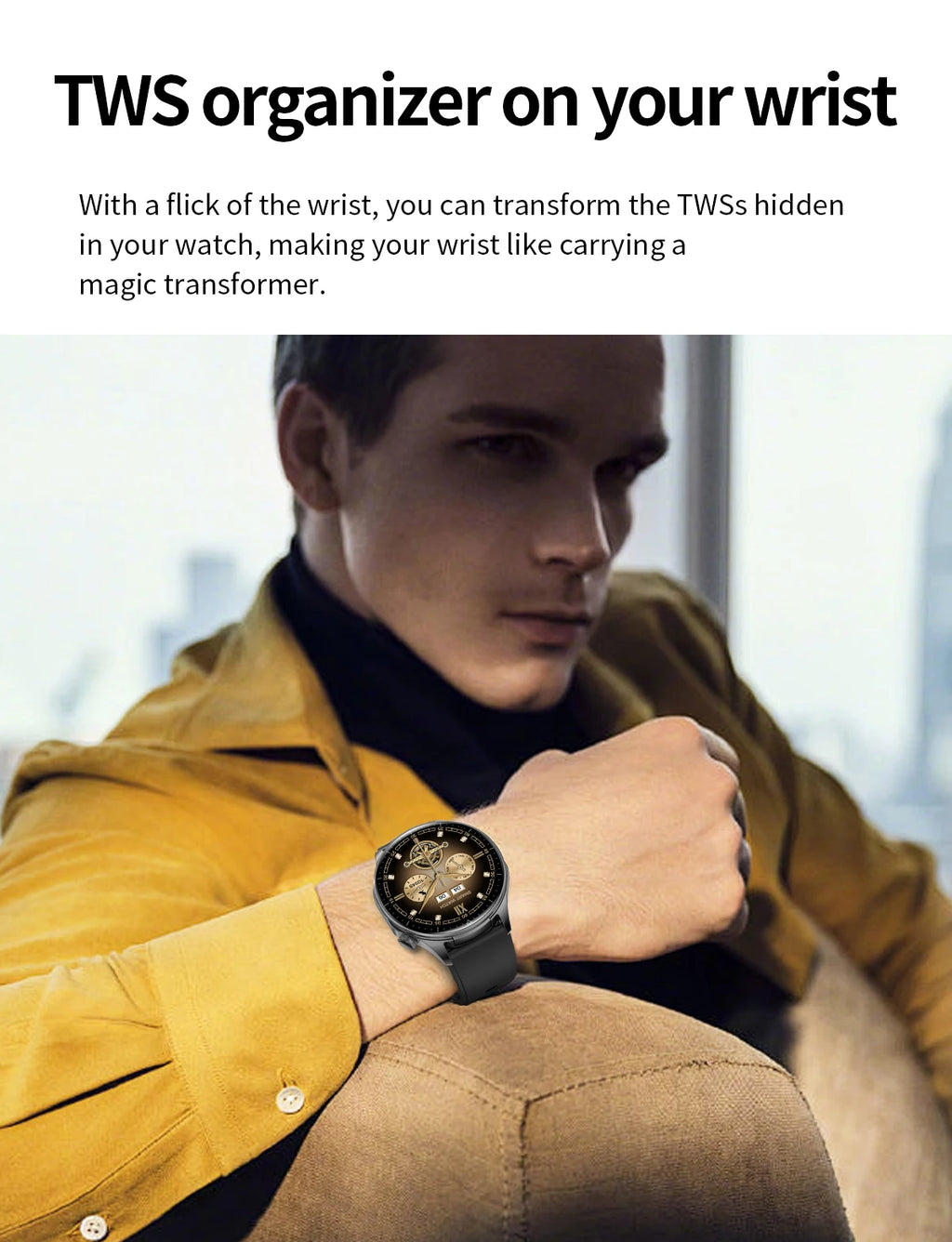 2-in-1 Smart Watch & Wireless Earbuds – Fitness Tracker with Bluetooth Music