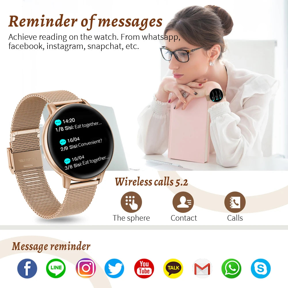 Smart Watch Women Fashion Watches Custom Dial Sport Fitness Health Tracker Smartwatch for Android IOS 2026