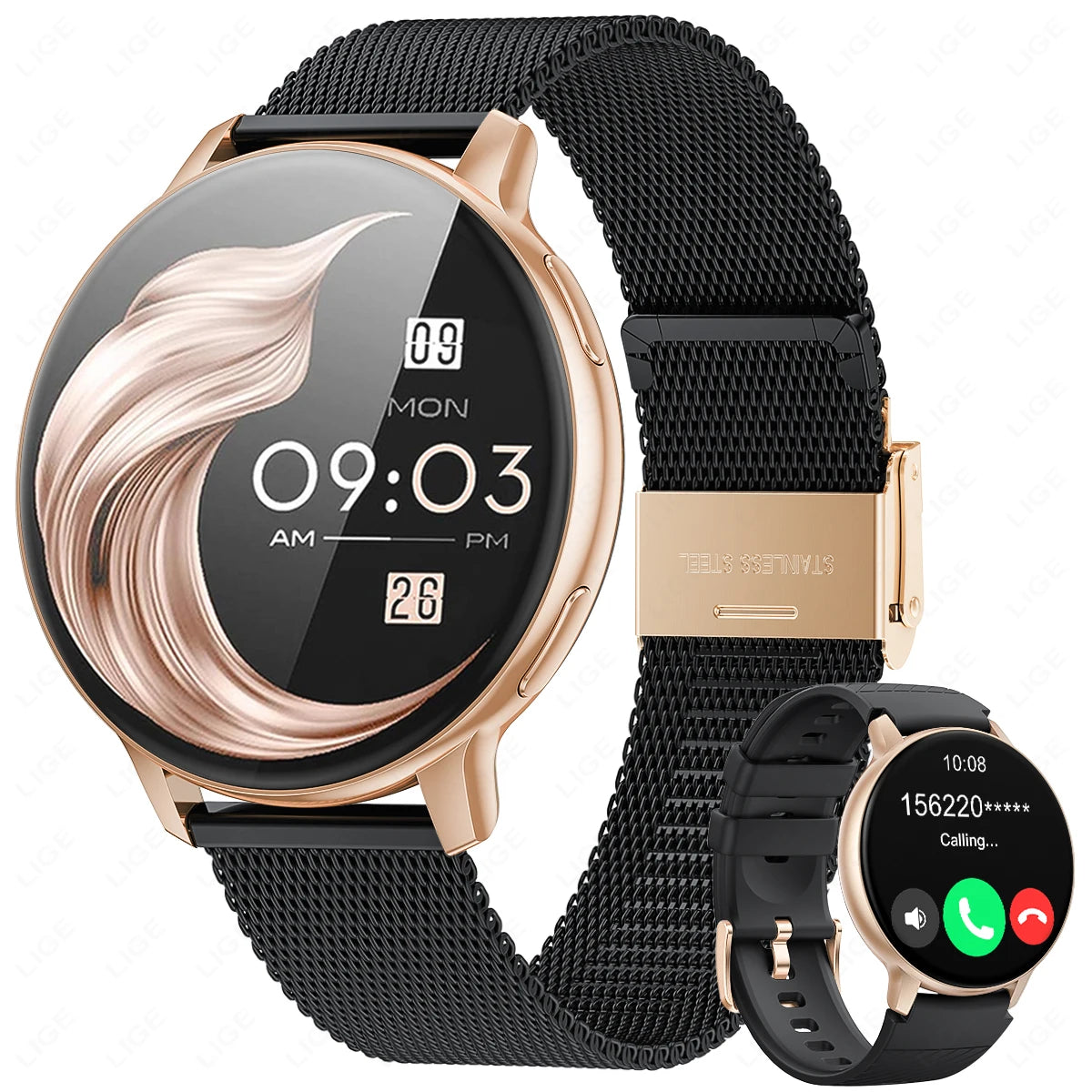 Smart Watch Women Fashion Watches Custom Dial Sport Fitness Health Tracker Smartwatch for Android IOS 2026