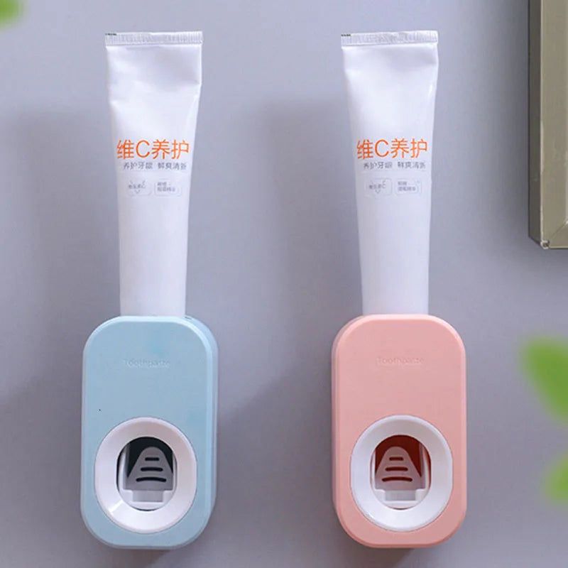 Automatic Toothpaste Dispenser Toothpaste Tooth Dust-proof Toothbrush Holder Wall Mount Stand Bathroom Accessories Set