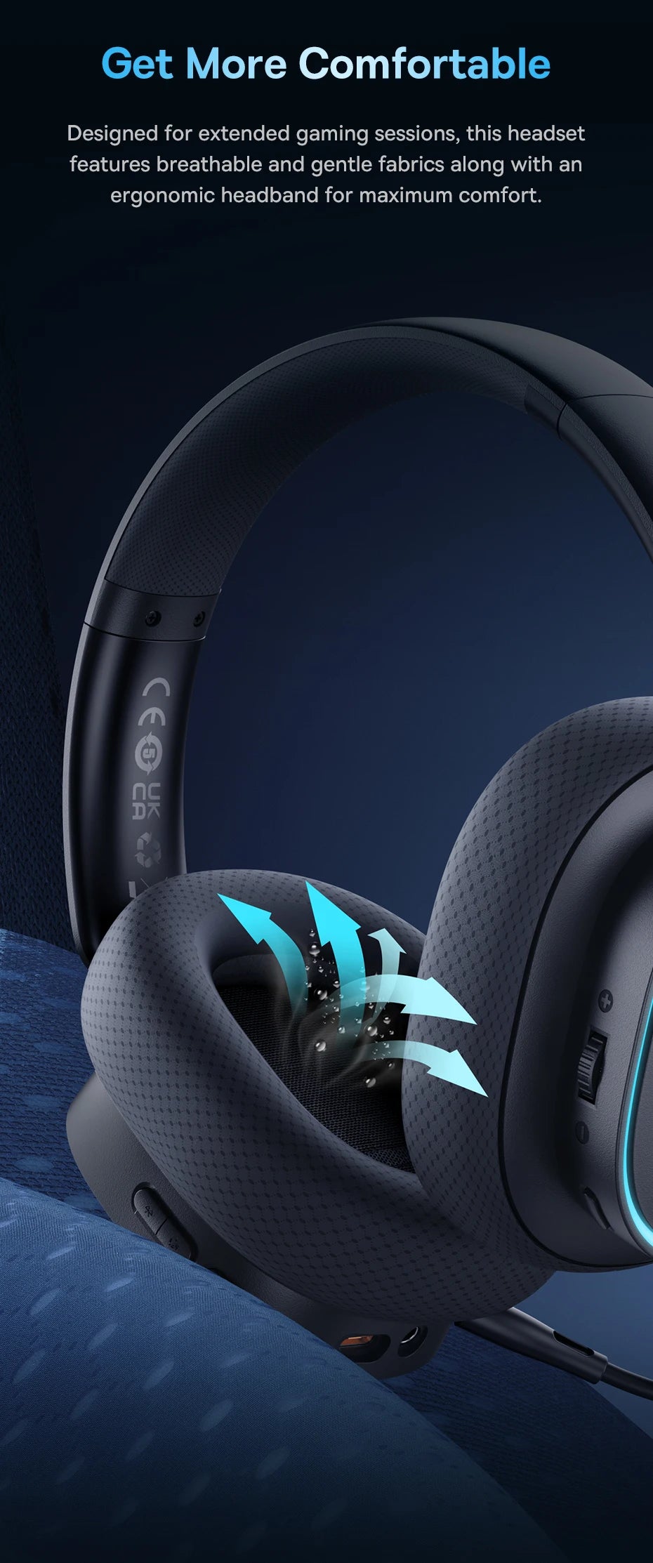 Gaming Wireless Headphone with Mic Over-Ear